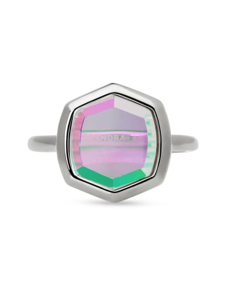 Davis Sterling Silver Cocktail Ring in Dichroic Glass