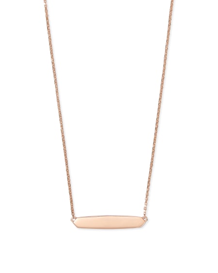 Mattie Bar Pendant Necklace in 18k Rose Gold Vermeil