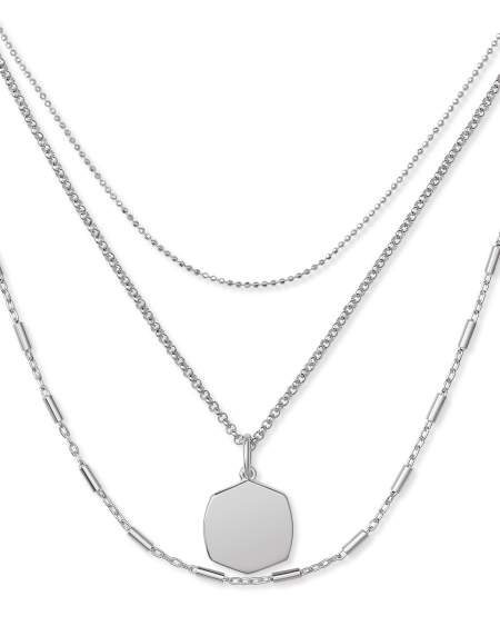 Davis Triple Strand Necklace in Sterling Silver