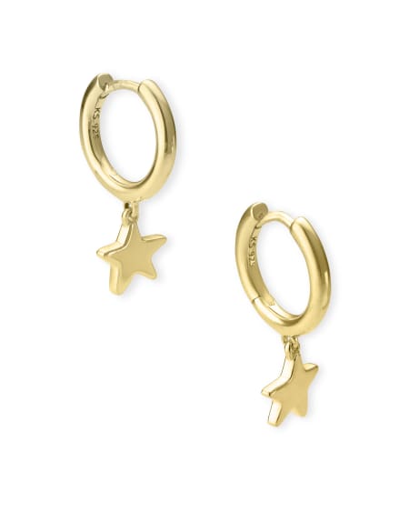 Jae Star Huggie Earrings in 18k Gold Vermeil