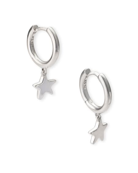 Jae Star Huggie Earrings in Sterling Silver