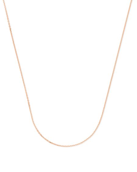 18 Inch Thin Chain Necklace in 18k Rose Gold Vermeil