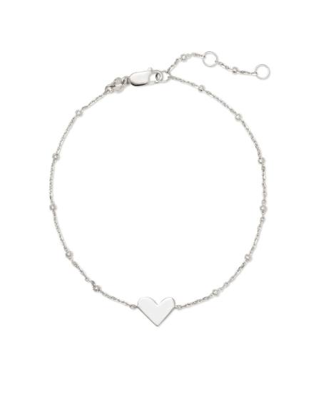 Ari Heart Delicate Chain Bracelet in Sterling Silver