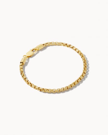 Beck Round Box Chain Bracelet in 18k Gold Vermeil