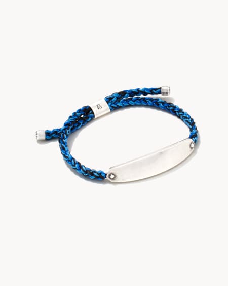 Robert Oxidized Sterling Silver Corded Bracelet in Blue Mix