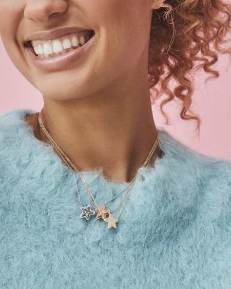 Jae Star Gold Necklace in Navy Cat's Eye