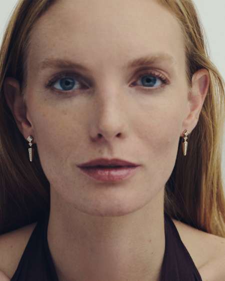 0.41 ct Lab Grown Diamond Michelle 14k Yellow Gold Small Spike Drop Earrings