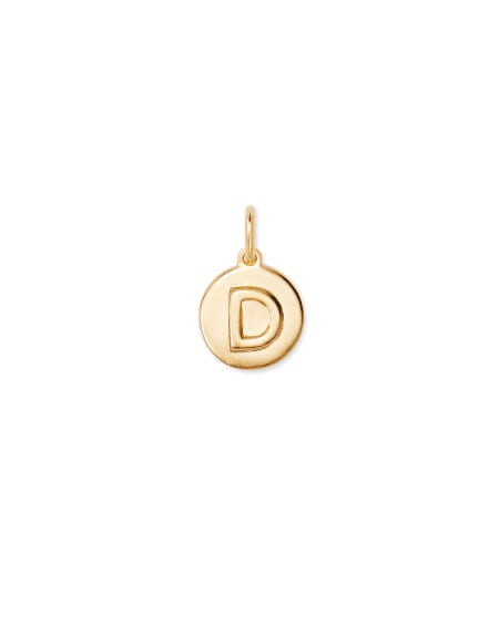 Letter D Coin Charm in 18k Gold Vermeil