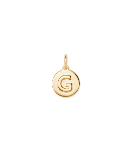 Letter G Coin Charm in 18k Gold Vermeil