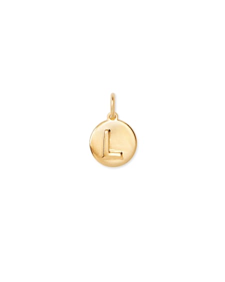 Letter L Coin Charm in 18k Gold Vermeil