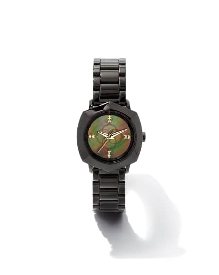 Dira Black Stainless Steel 28mm Watch in Black Mother-of-Pearl