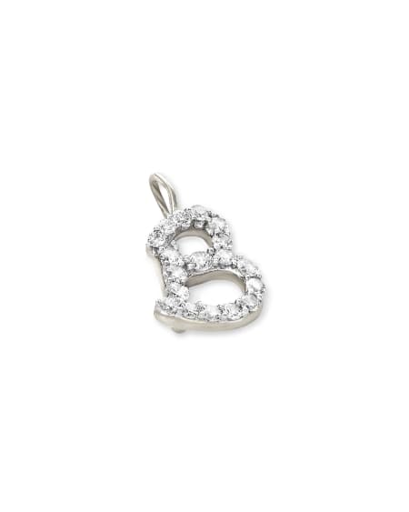 0.12 ct 14k White Gold Letter B Charm in White Diamond
