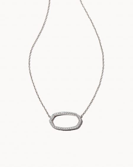 0.17 ct Elisa 14k White Gold Open Frame Pendant Necklace in White Diamond