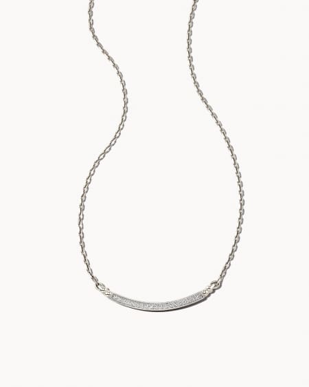 0.15 ct Ott 14k White Gold Pendant Necklace in White Diamond