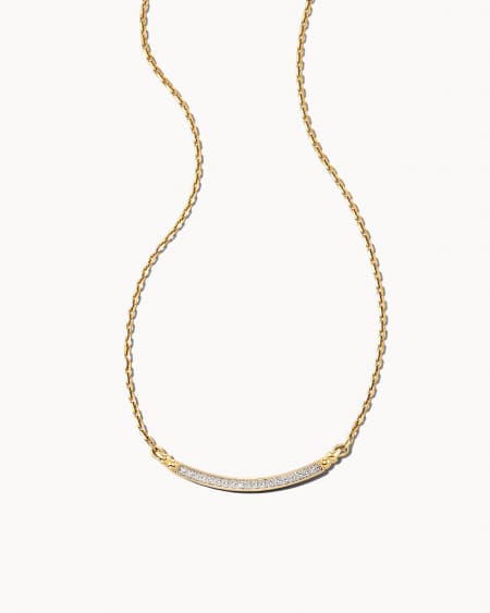 0.15 ct Ott 14k Yellow Gold Pendant Necklace in White Diamond