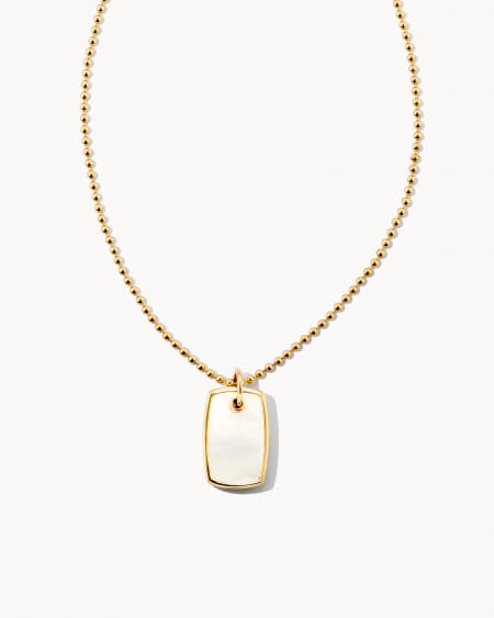 Dog Tag Charm Necklace in 18k Gold Vermeil