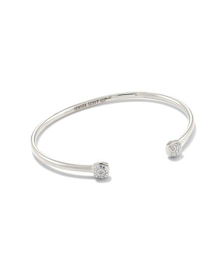 Davie Sterling Silver Double Diamond Cuff Bracelet in White Diamond