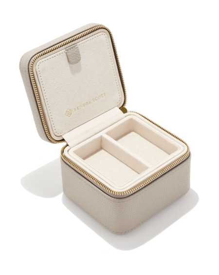 Small Travel Jewelry Case in Taupe