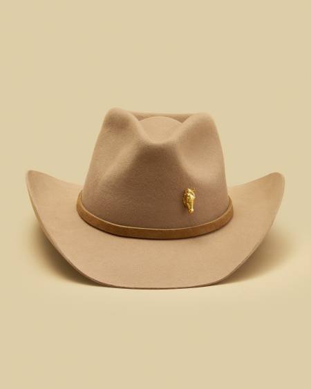 Suede Band Cowgirl Pinch Crown Hat Set, , large