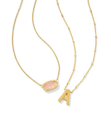 Elisa and Letter Pendant Necklace Set, , large
