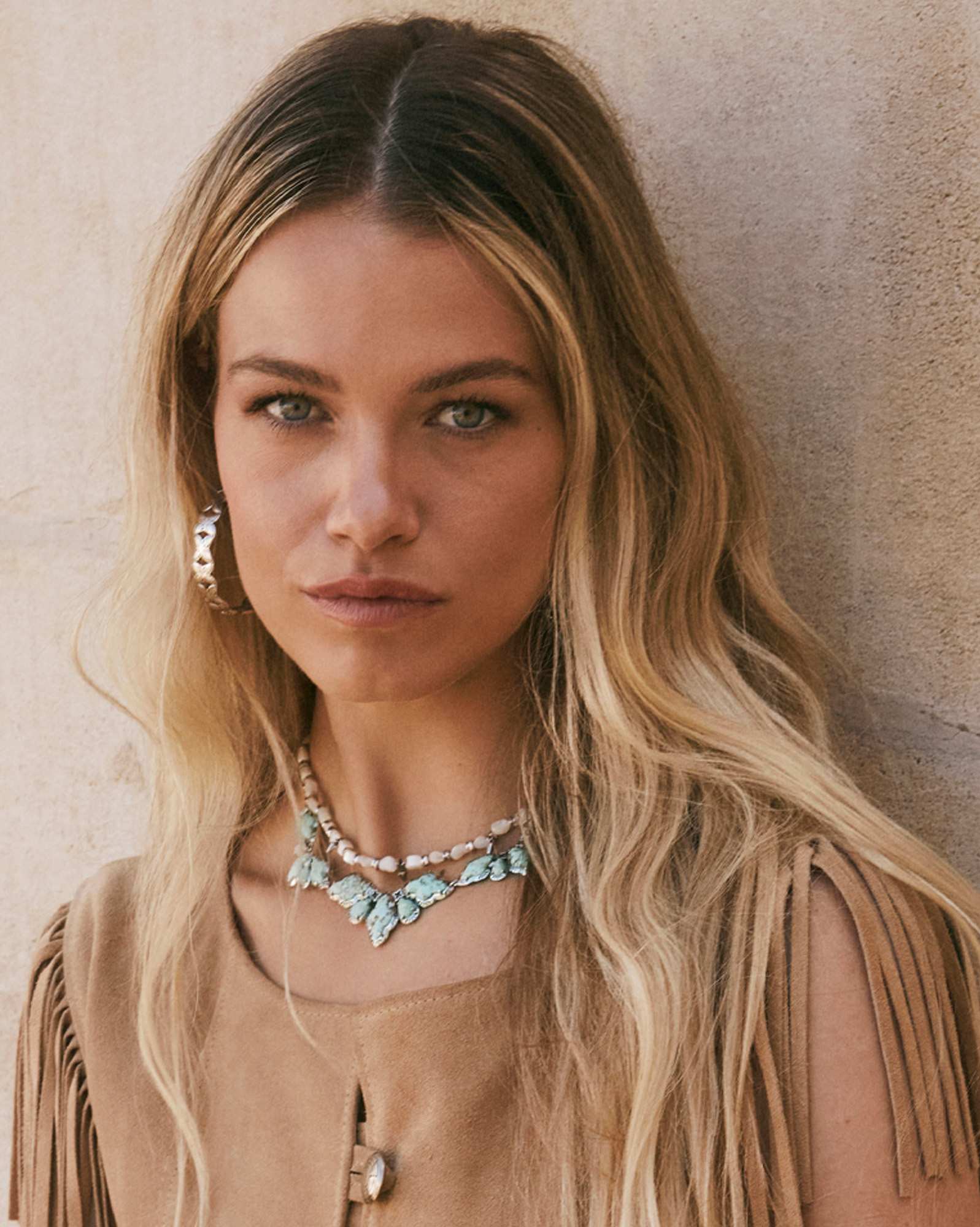 Abbie Vintage Gold Etch Frame Statement Necklace