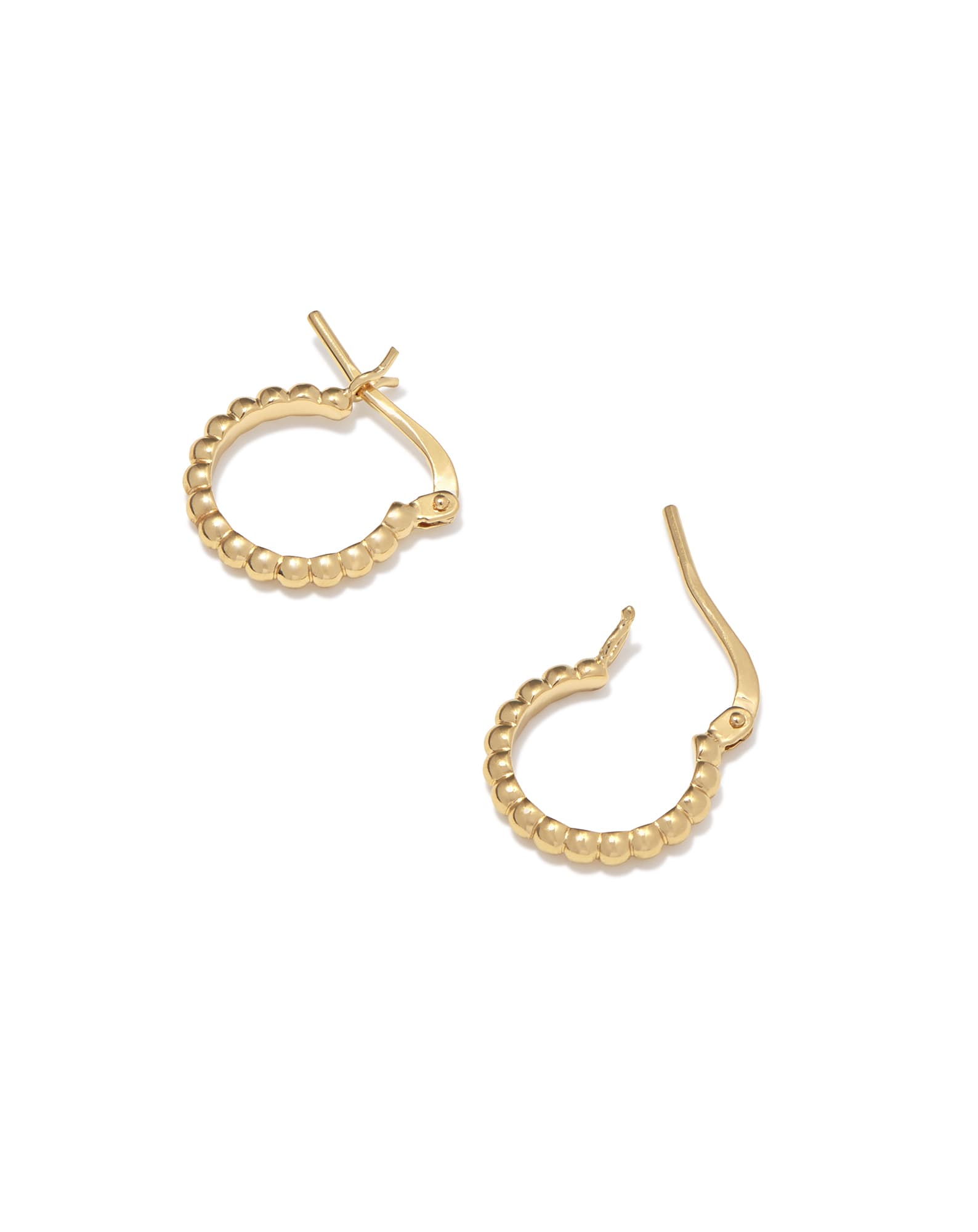Beaded 13mm Huggie Earrings in 18k Gold Vermeil