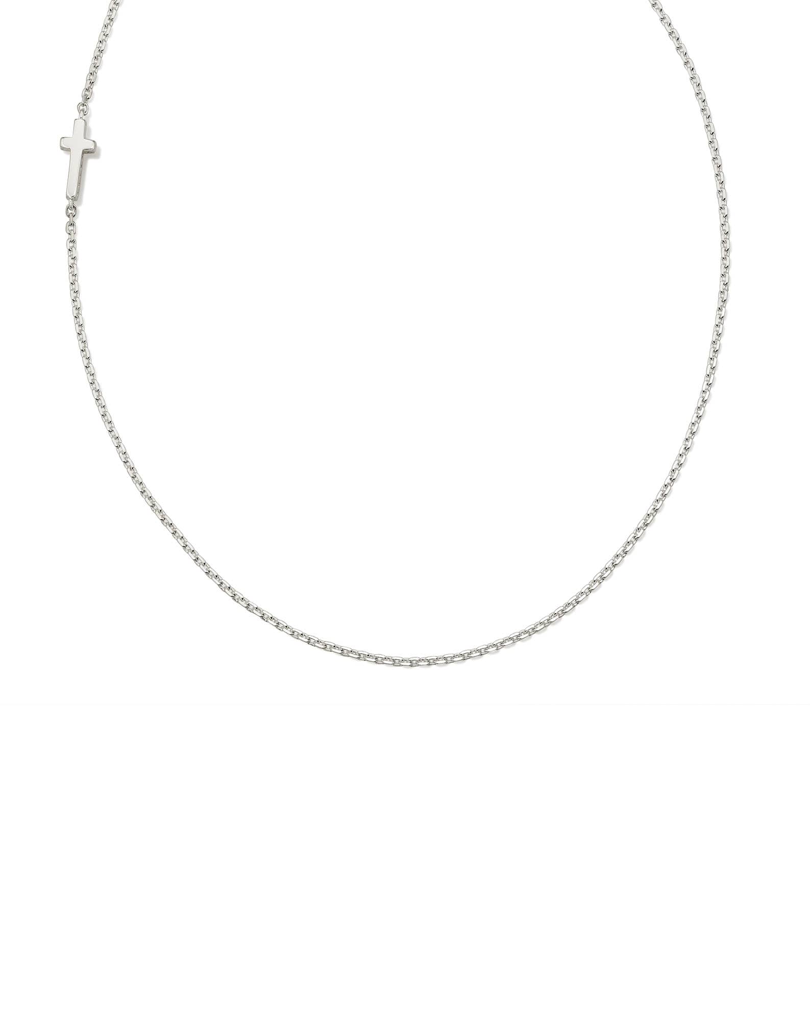 Cross Inline Necklace in Sterling Silver