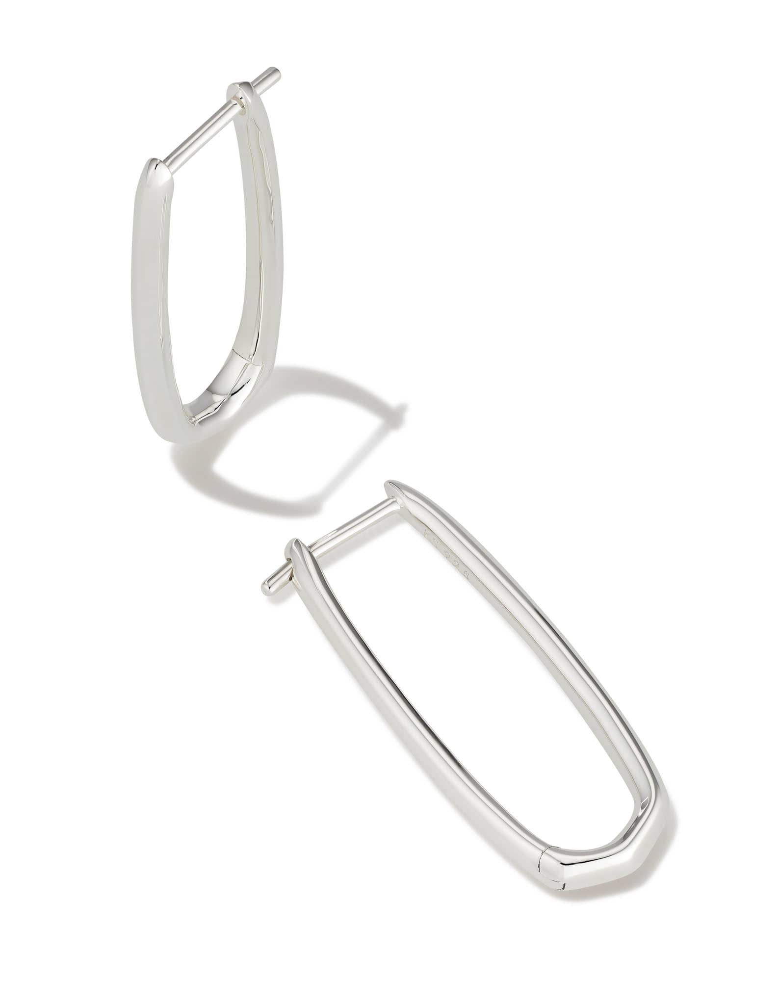 Ellen Elongated Hoop Earrings in Sterling Silver