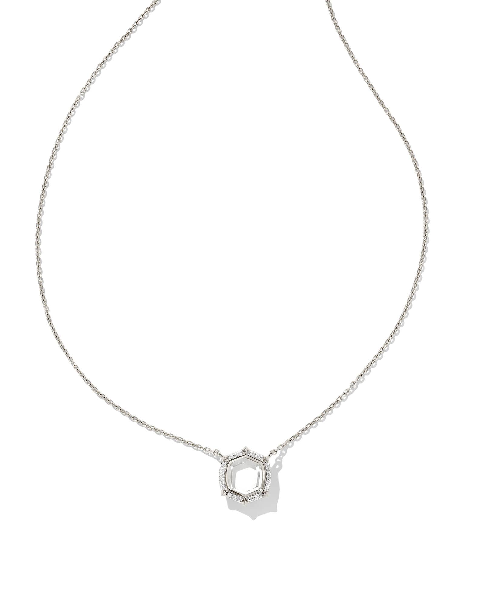 Davis Sterling Silver Luxe Pendant Necklace in White Sapphire