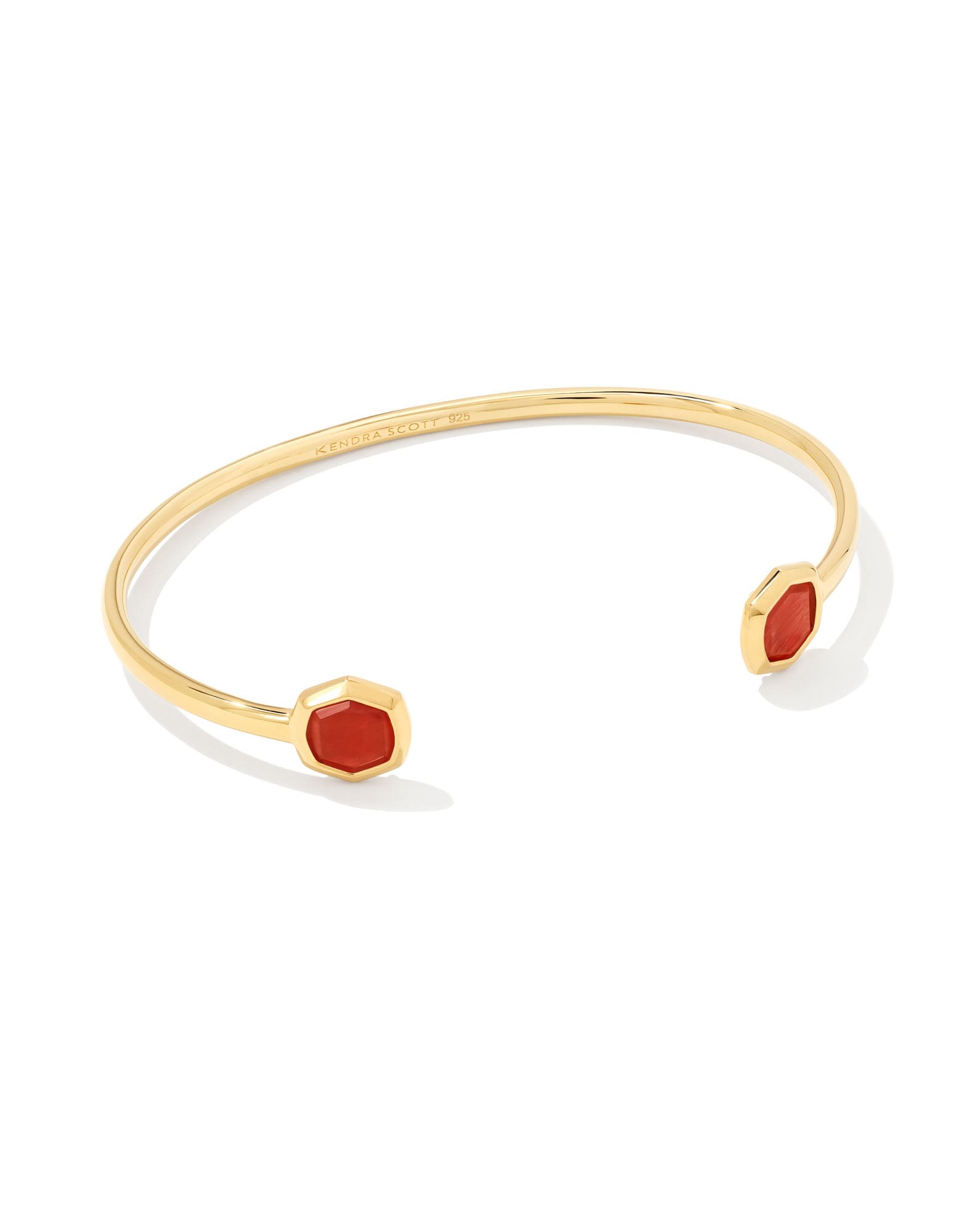 Davis 18k Gold Vermeil Small Cuff Bracelet in Red Tiger’s Eye