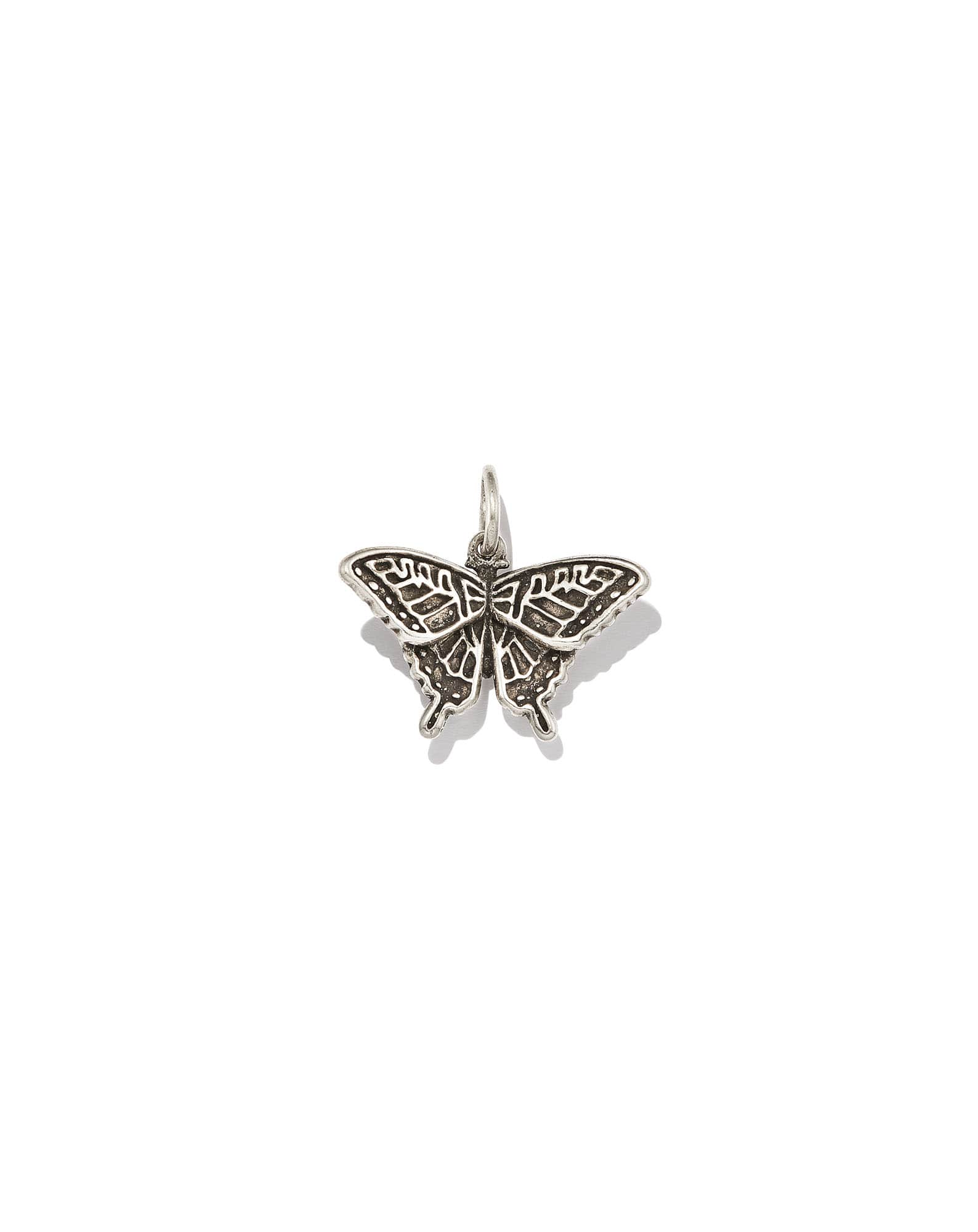 Butterfly Charm in Oxidized Sterling Silver
