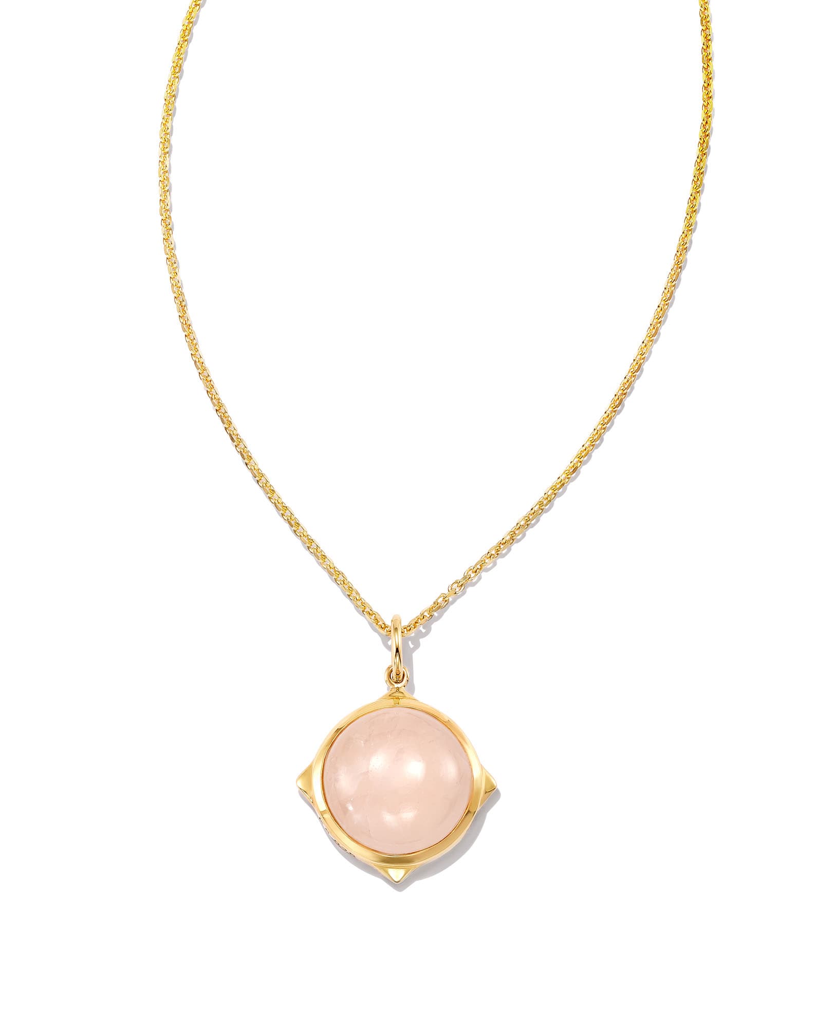 Matilda Stone Charm Necklace in Rose Quartz