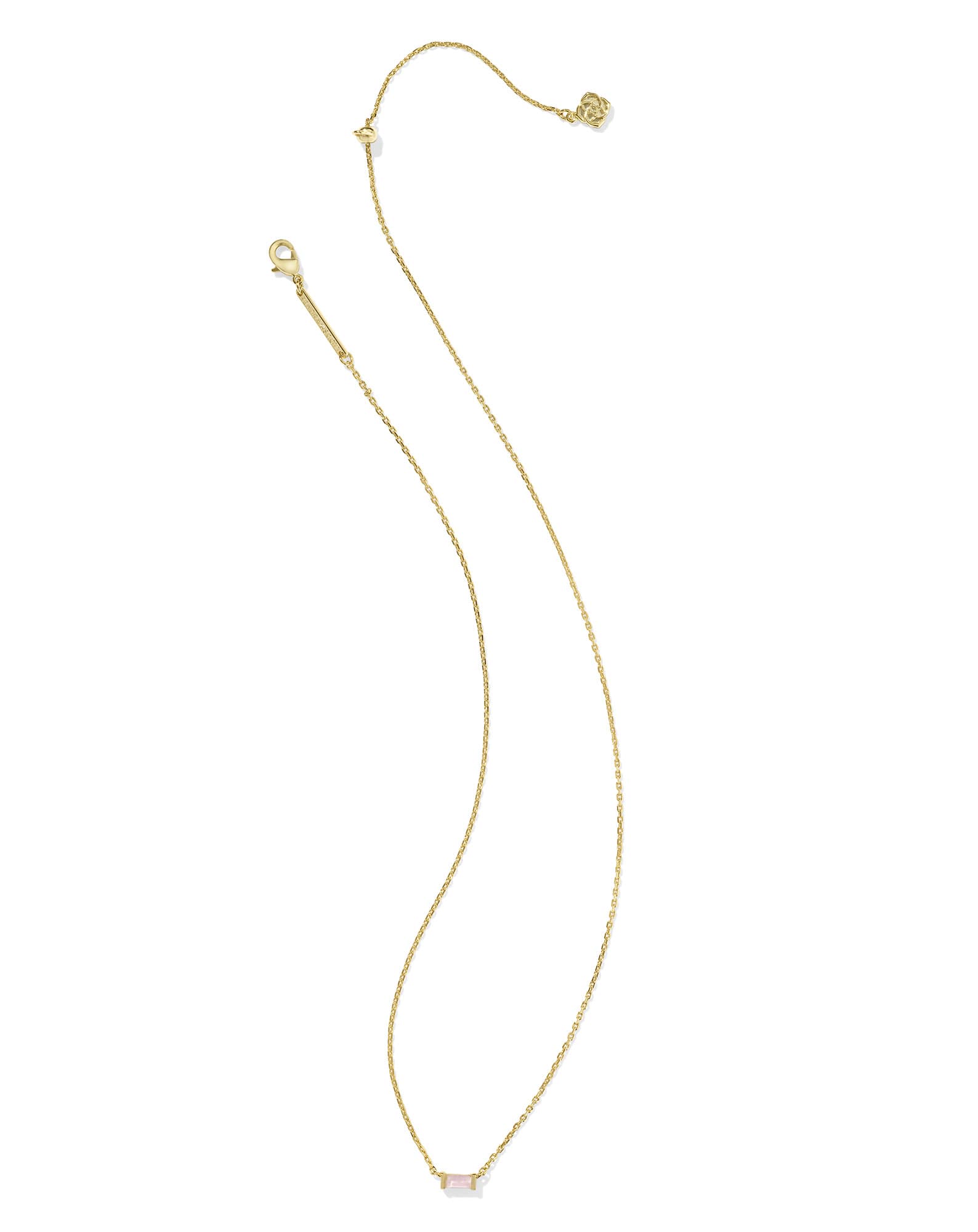 Juliette Gold Pendant Necklace in Rose Quartz
