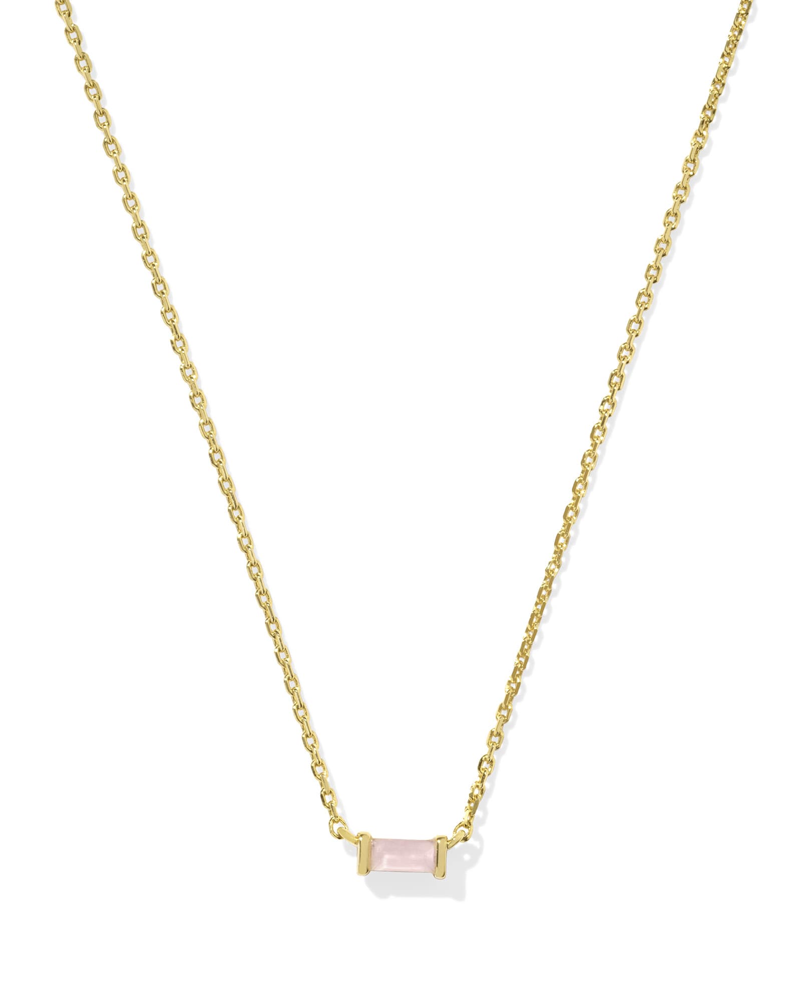 Juliette Gold Pendant Necklace in Rose Quartz