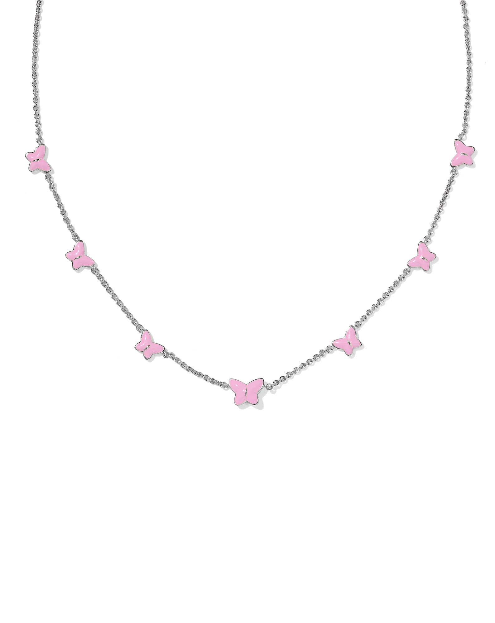 Lillia Butterfly Silver Enamel Strand Necklace