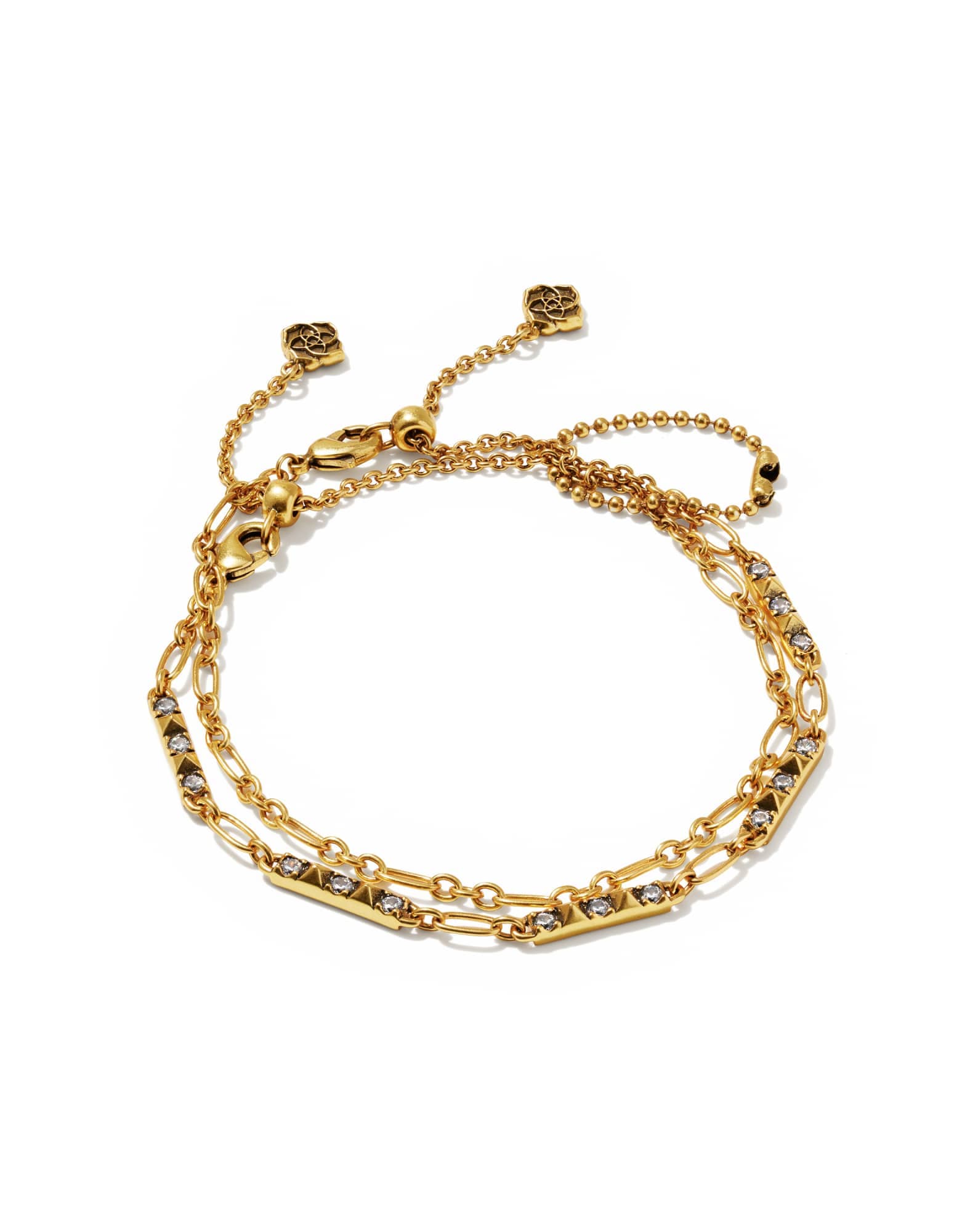 Fate Vintage Gold Set of 2 Delicate Chain Bracelets