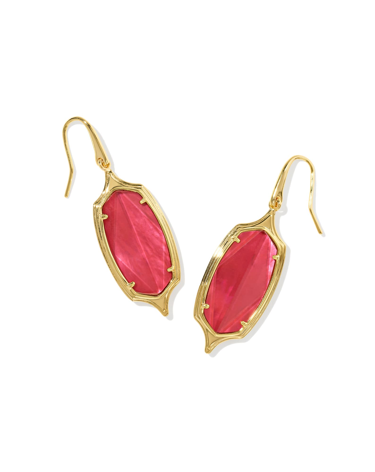 Dani Stepped Frame Gold Drop Earrings