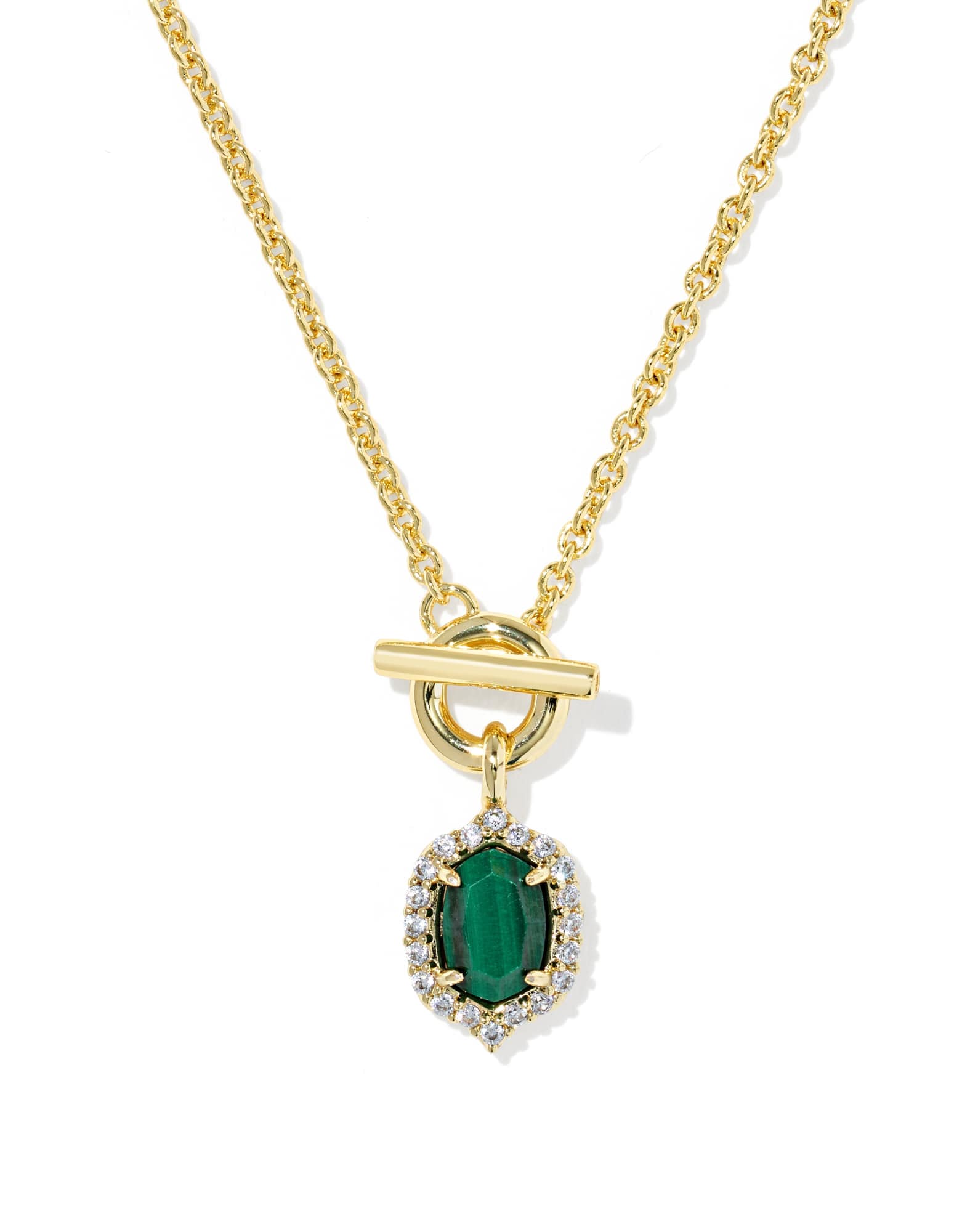Daphne Crystal Frame Gold Toggle Necklace