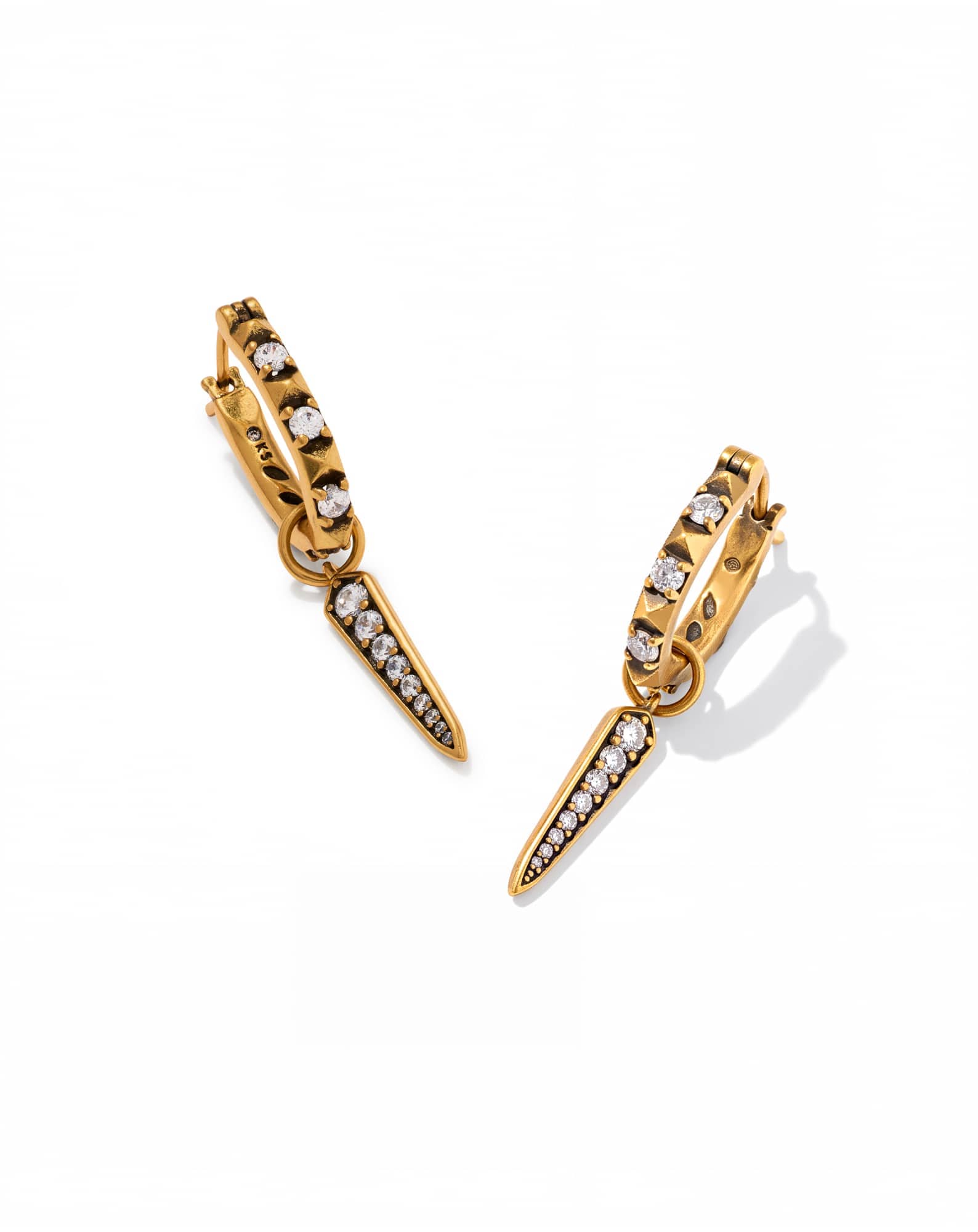 Fate Vintage Gold Charm Huggie Earrings