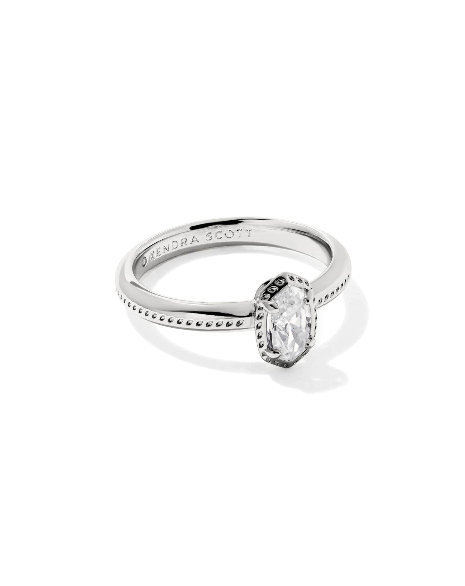 Mini Elyse Luxe Silver Band Ring