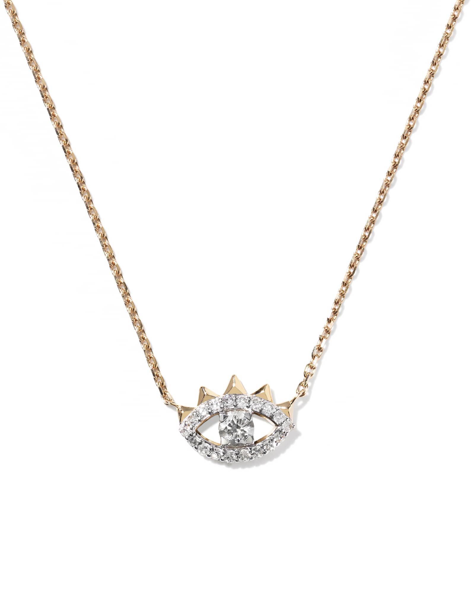 0.18 ct Eye of Protection 14k Yellow Gold Pendant Necklace