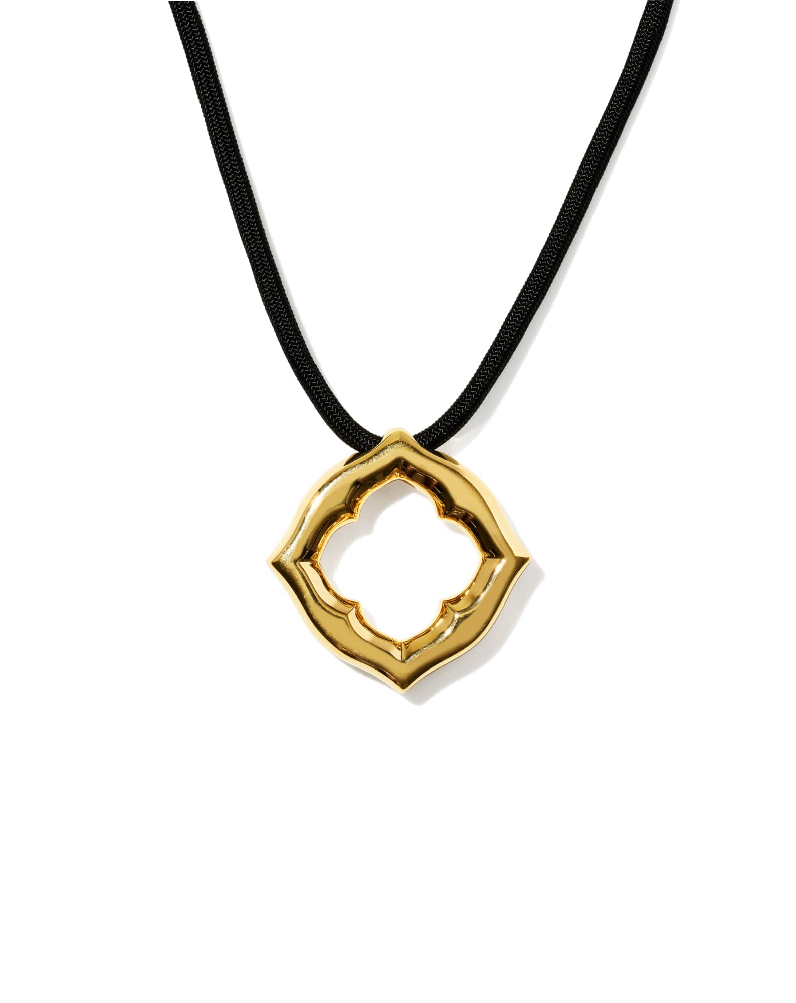Dira Open Frame 18k Gold Vermeil Cord Statement Necklace