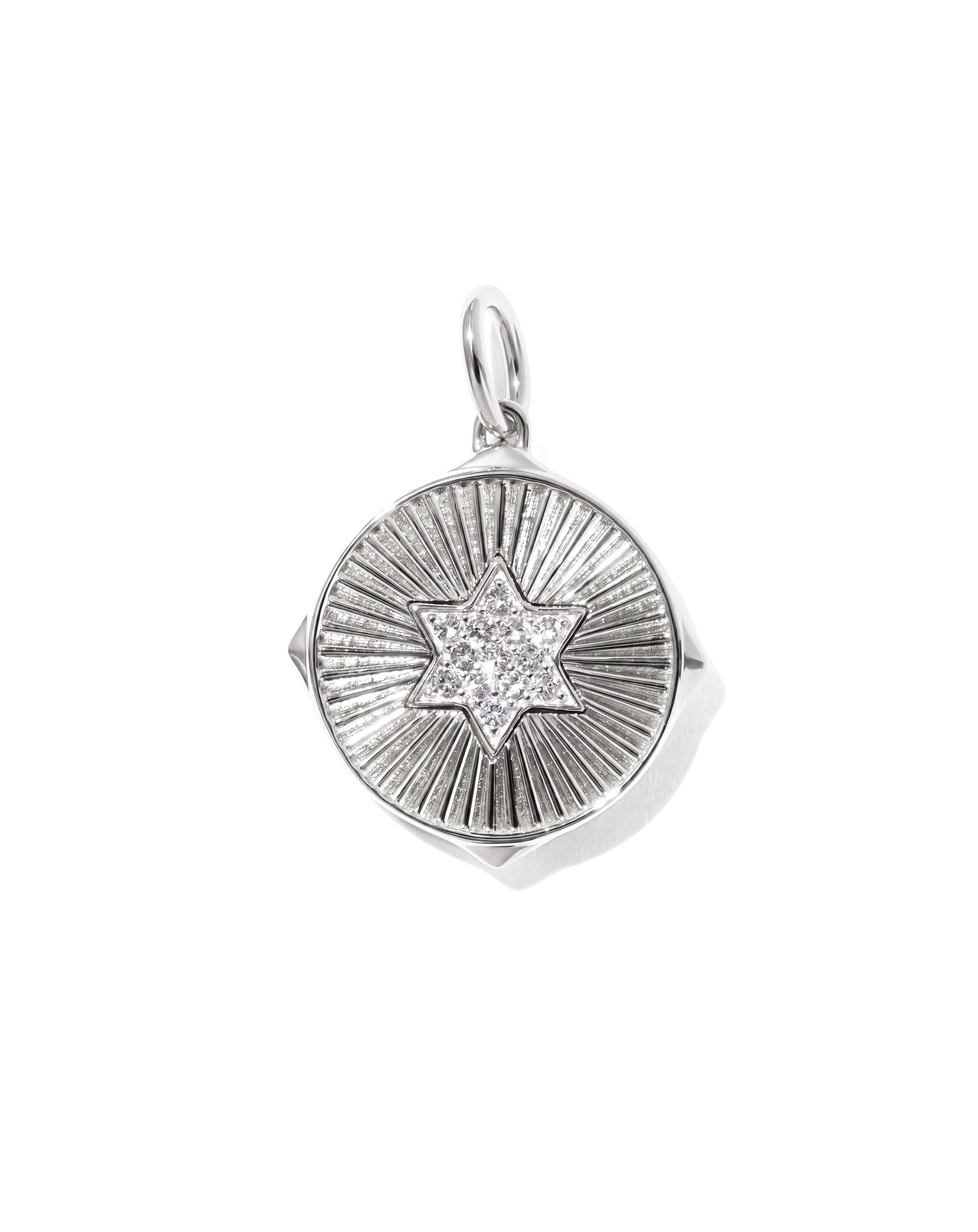 Star of David Sunray Sterling Silver Charm