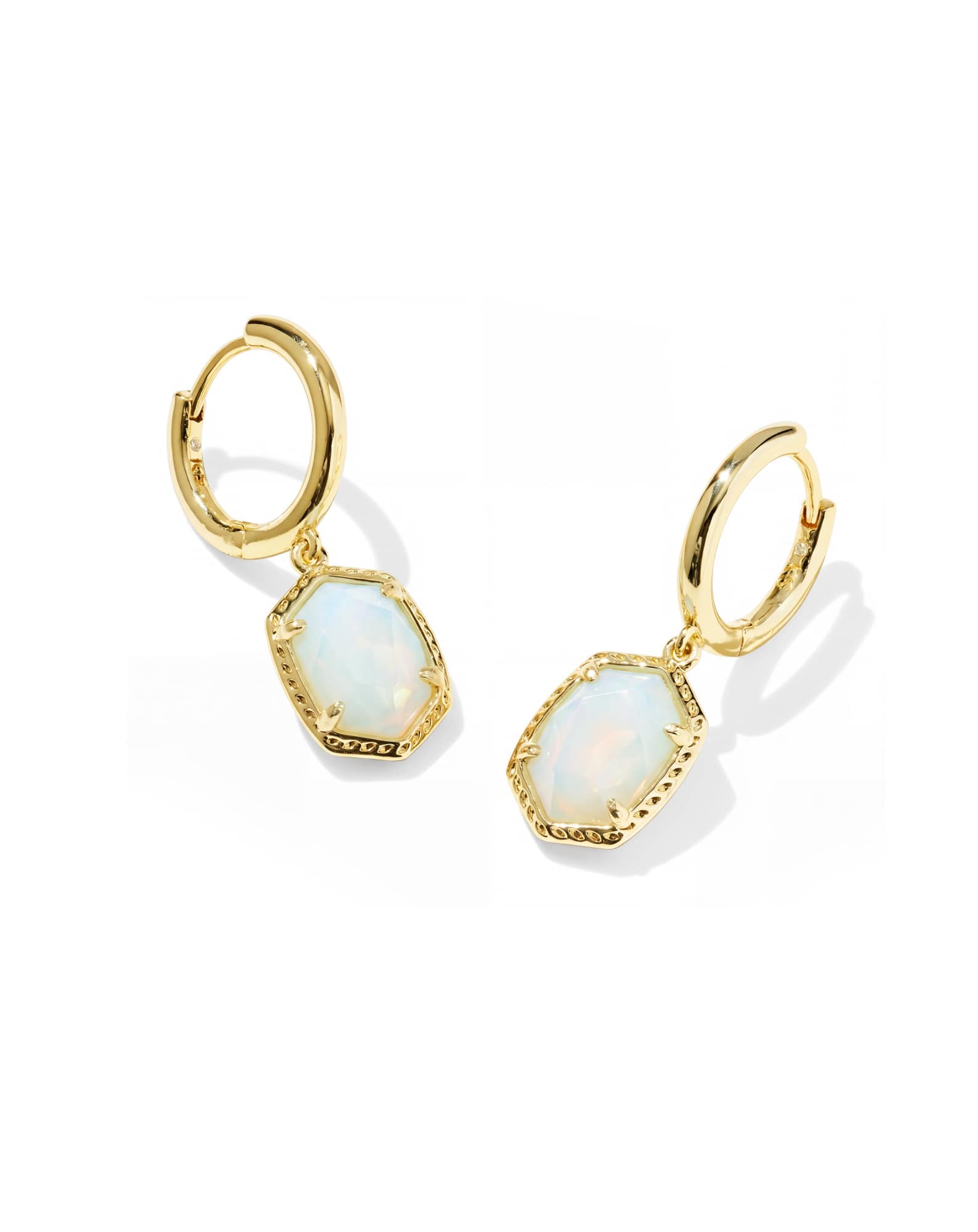 Daphne Gold Frame Huggie Earrings