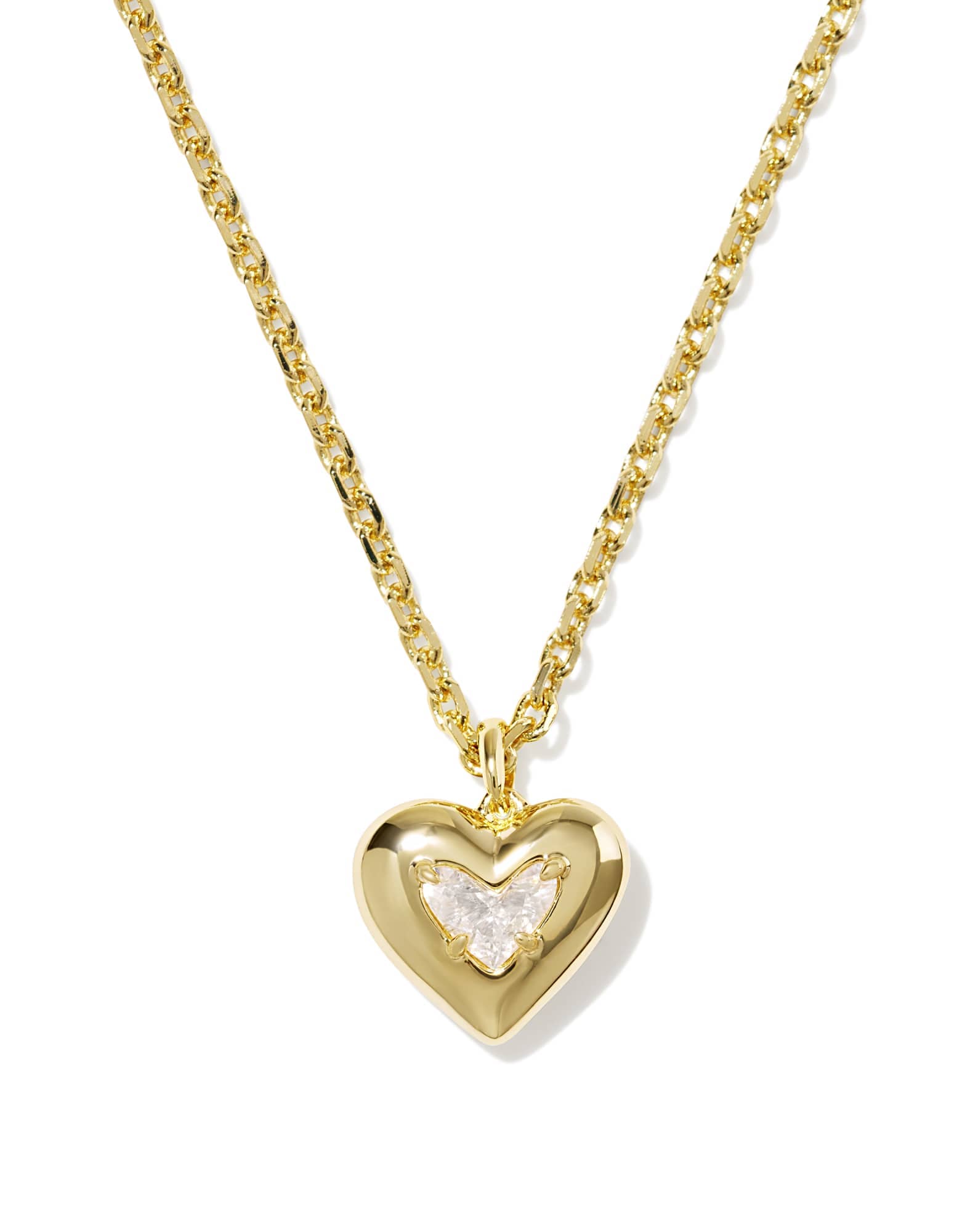 Joanne Gold Heart Short Pendant Necklace