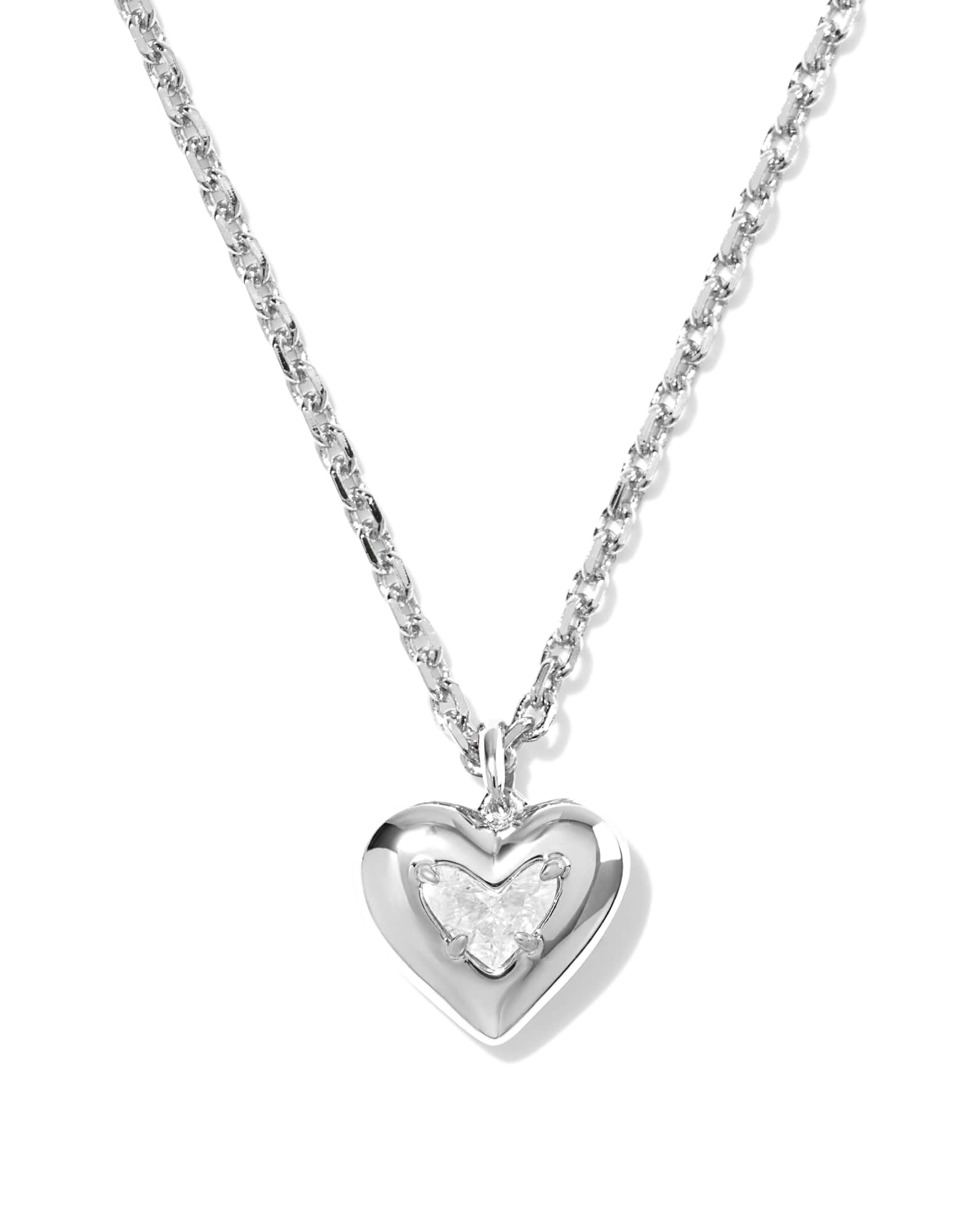 Joanne Silver Heart Short Pendant Necklace