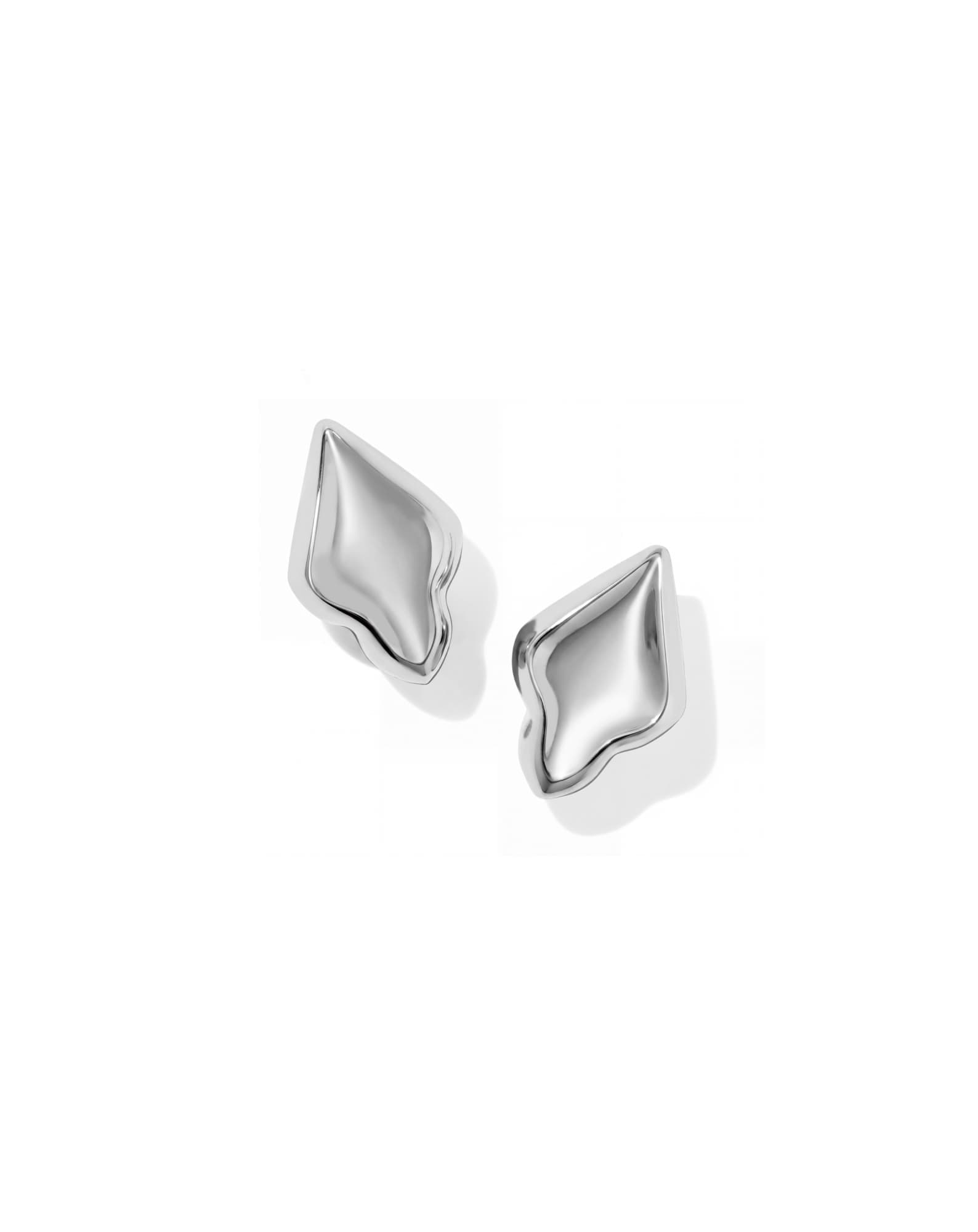 Adeline Silver Metal Stud Earrings
