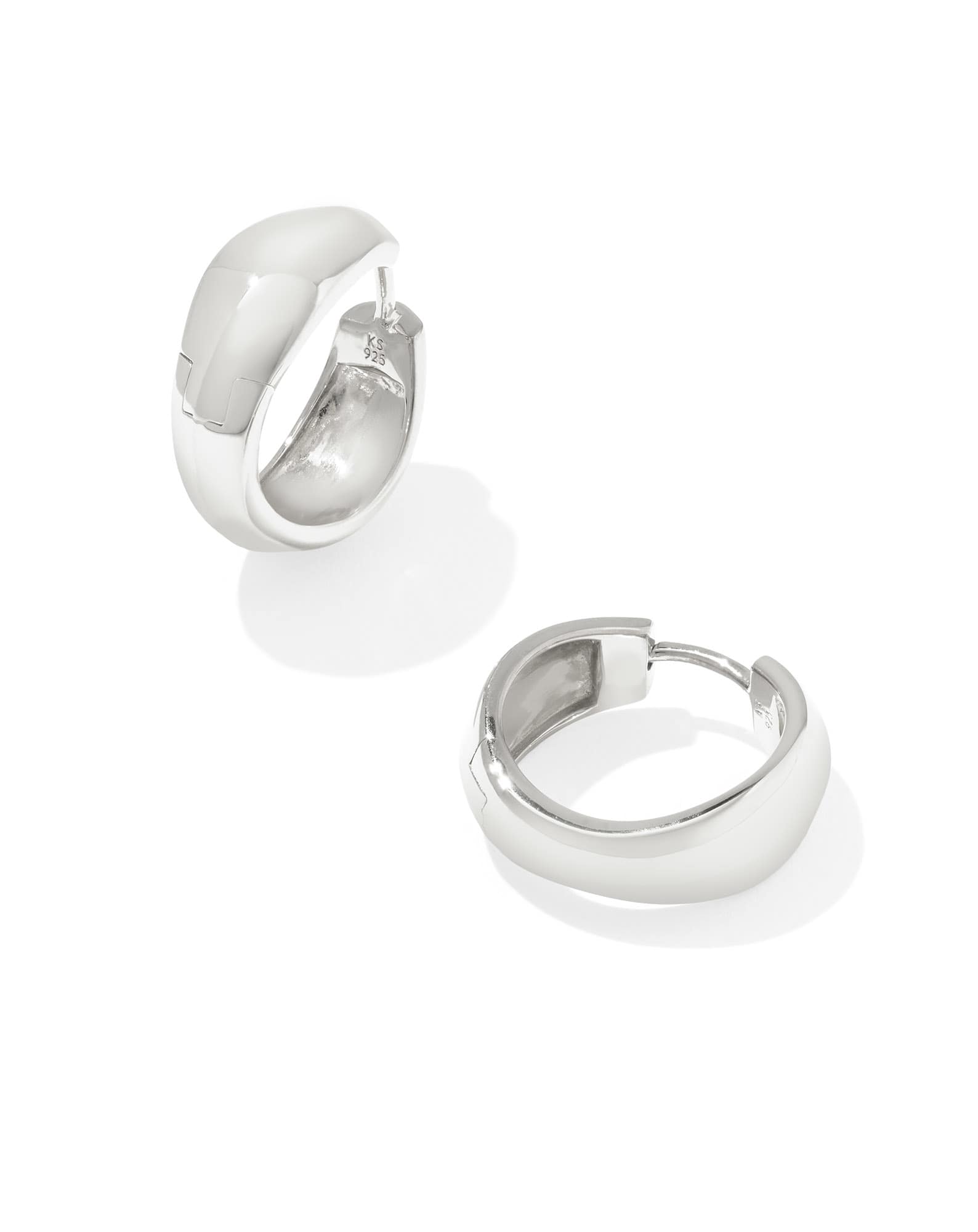 Alani Sterling Silver Metal Huggie Earrings