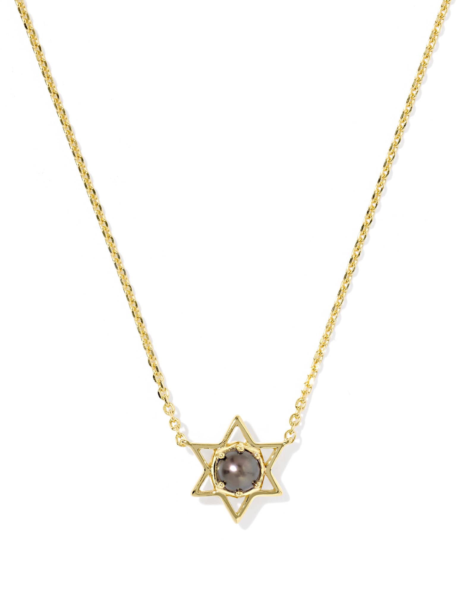 Pearl Star of David Short Pendant Necklace 