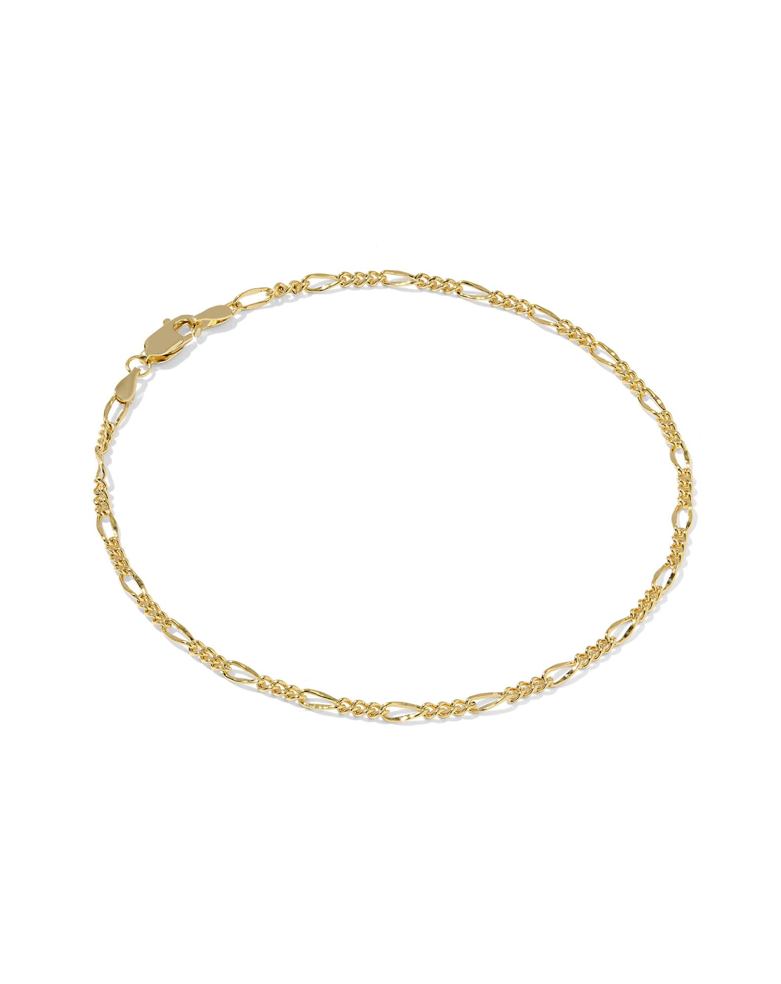 Thin Figaro 18k Gold Vermeil Chain Bracelet